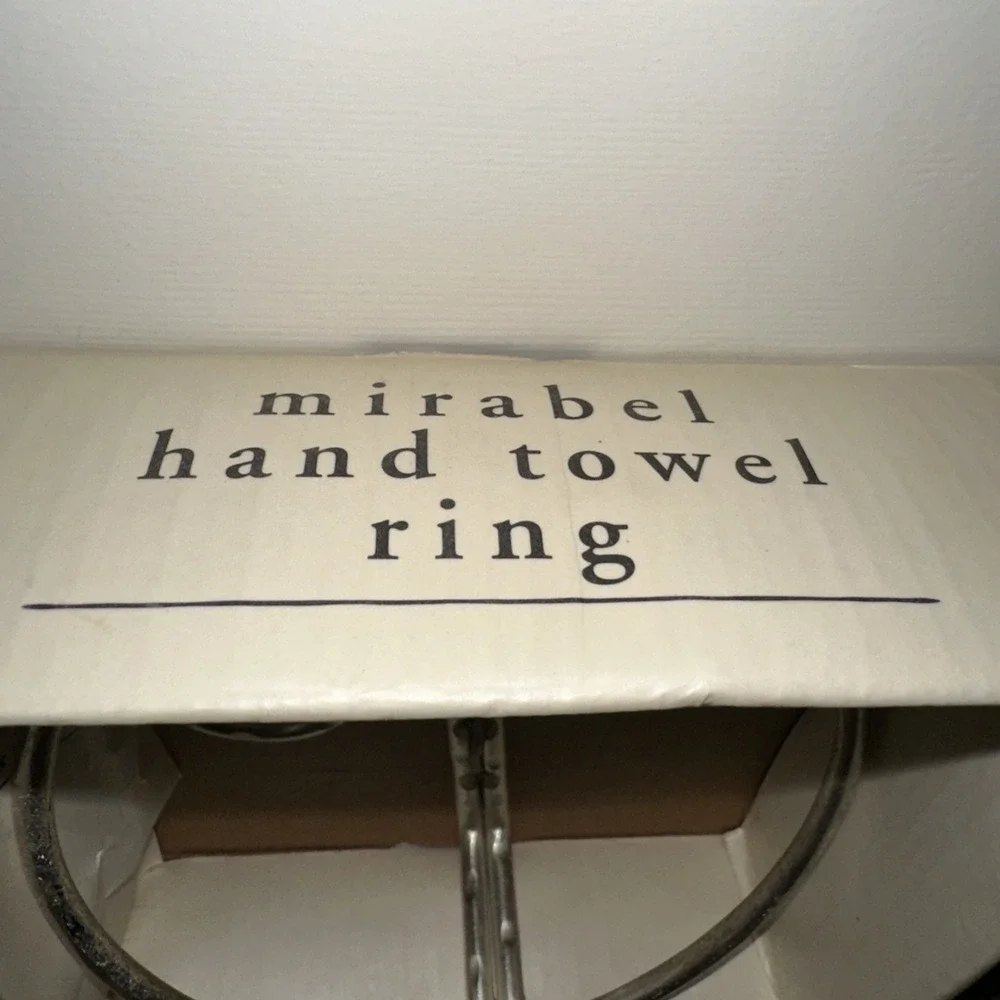 Mirabel Hand Towel Ring Silver Tone Metal Round Bathroom Decor Modernist